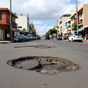 buracos na Rua Marte
