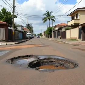 rua esburacada em Ibirité