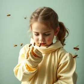 menina atacada por abelhas