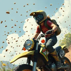 motoboy salva menina de abelhas