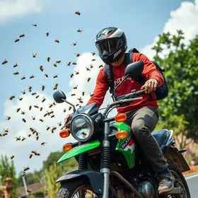 motociclista resgata estudante atacada por abelhas